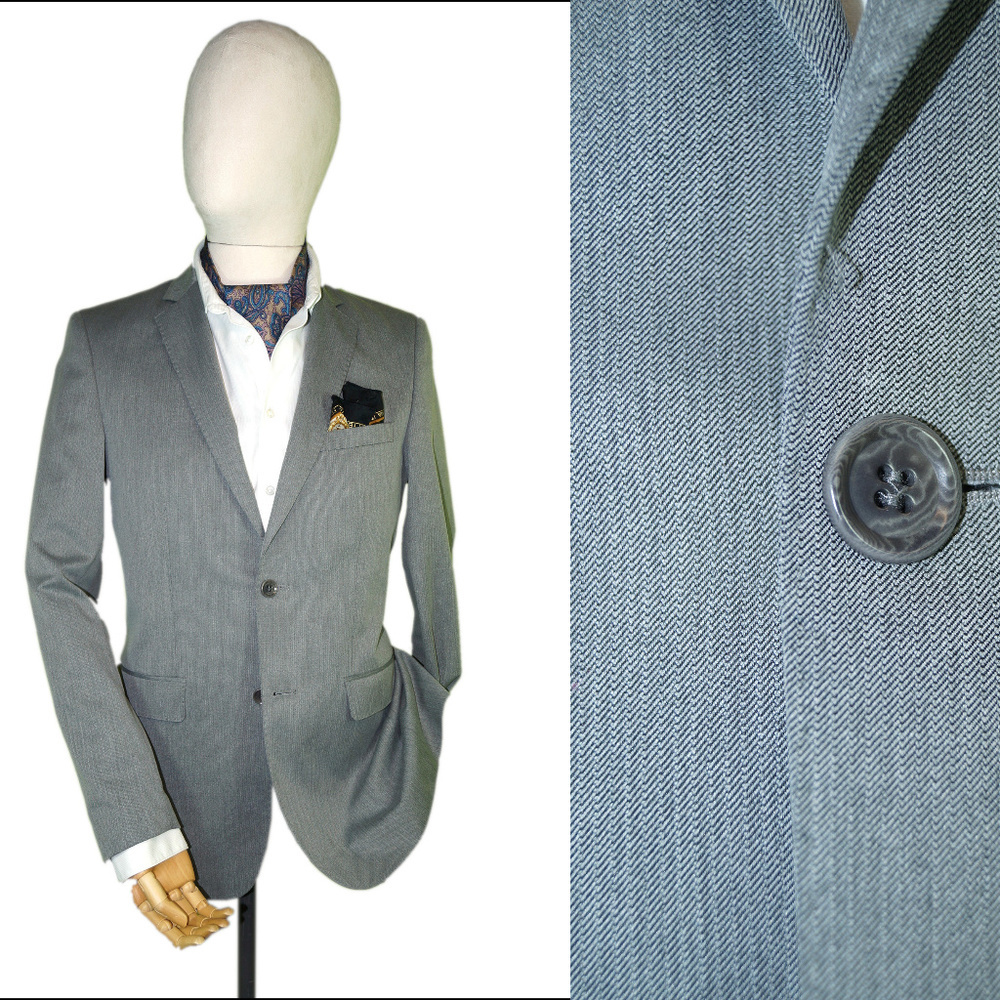 ZARA MAN 38R 5'6"-6' ~143-153lbs SLATE GRAY BLAZER